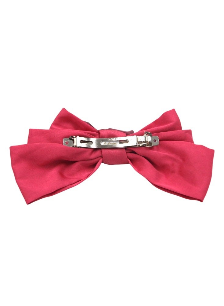 Bidani Big Bow Hair Clip - Hot Pink - Image 3