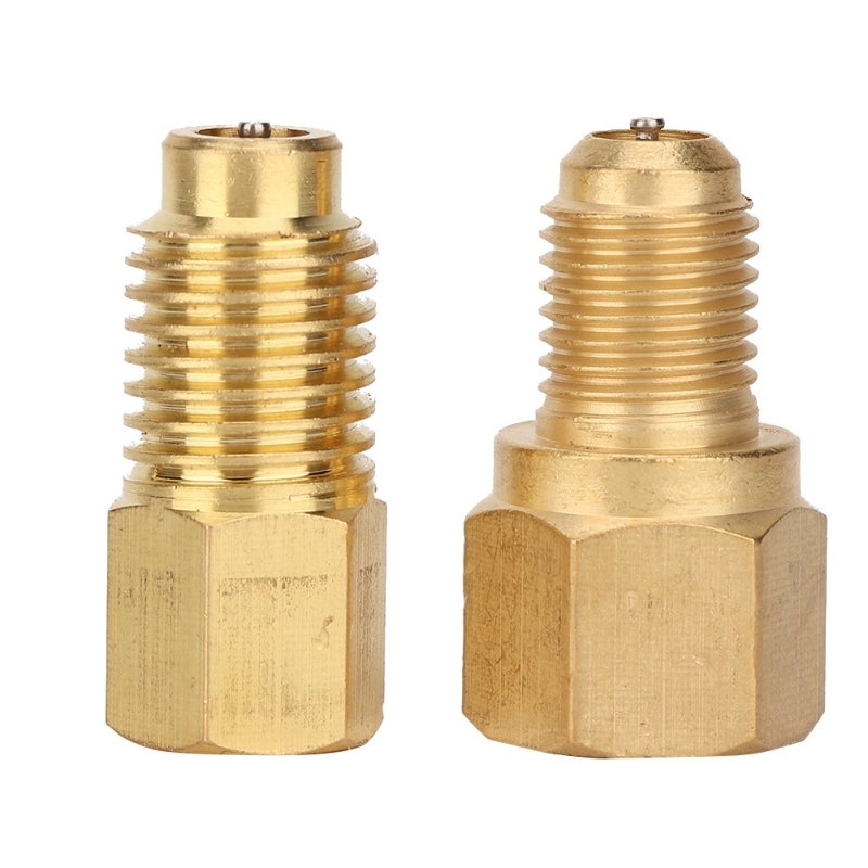 R134A Air Conditioner Adapter 1/4SAE 1/2ACME Connector - High Quality Brass Construction - Durable Conversion for US EU Refrigeration Tools - Image 1
