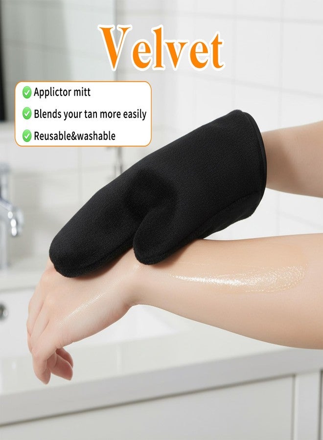 Apausvcm 4 Packs Self Tanning Mitts, Double Sided Reusable Sunless Tanning Mittens - Image 5