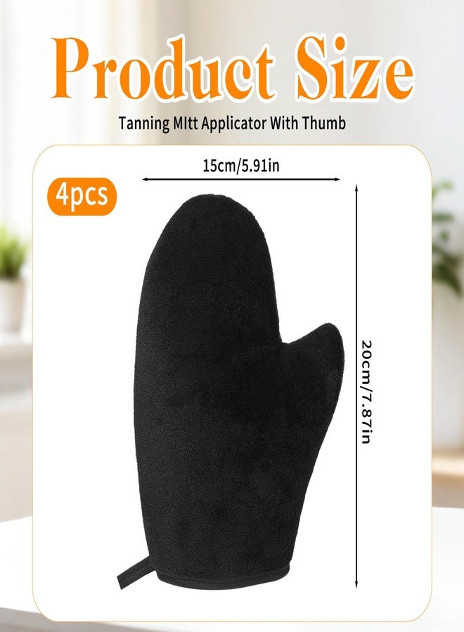 Apausvcm 4 Packs Self Tanning Mitts, Double Sided Reusable Sunless Tanning Mittens - Image 2