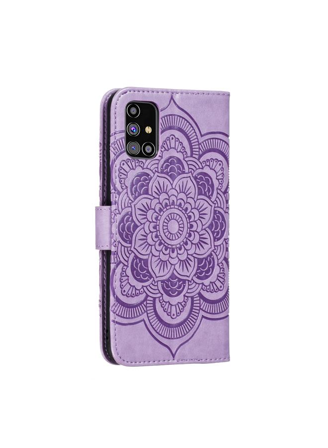 S-TOP Case For Samsung Galaxy M31s Mandala Embossing Pattern Horizontal Flip PU Leather Case with Holder & Card Slots & Walle & Lanyard - Image 3
