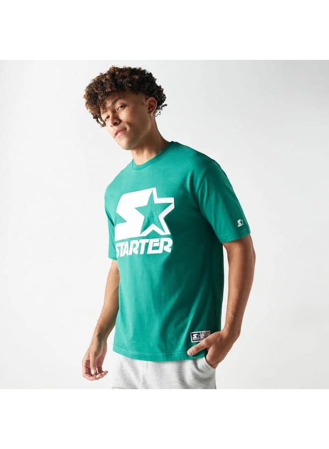 STARTER Starter Print Crew Neck T-shirt with Short Sleeves