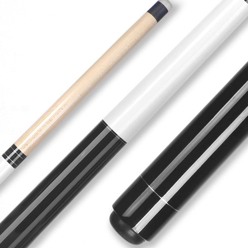 IIQ 2 in 1 Jump Break Stick 2325oz Heavy Hitter Jump Break Pool Cue Stick 3 Pieces Canadian Maple Wood Black with White - Image 2