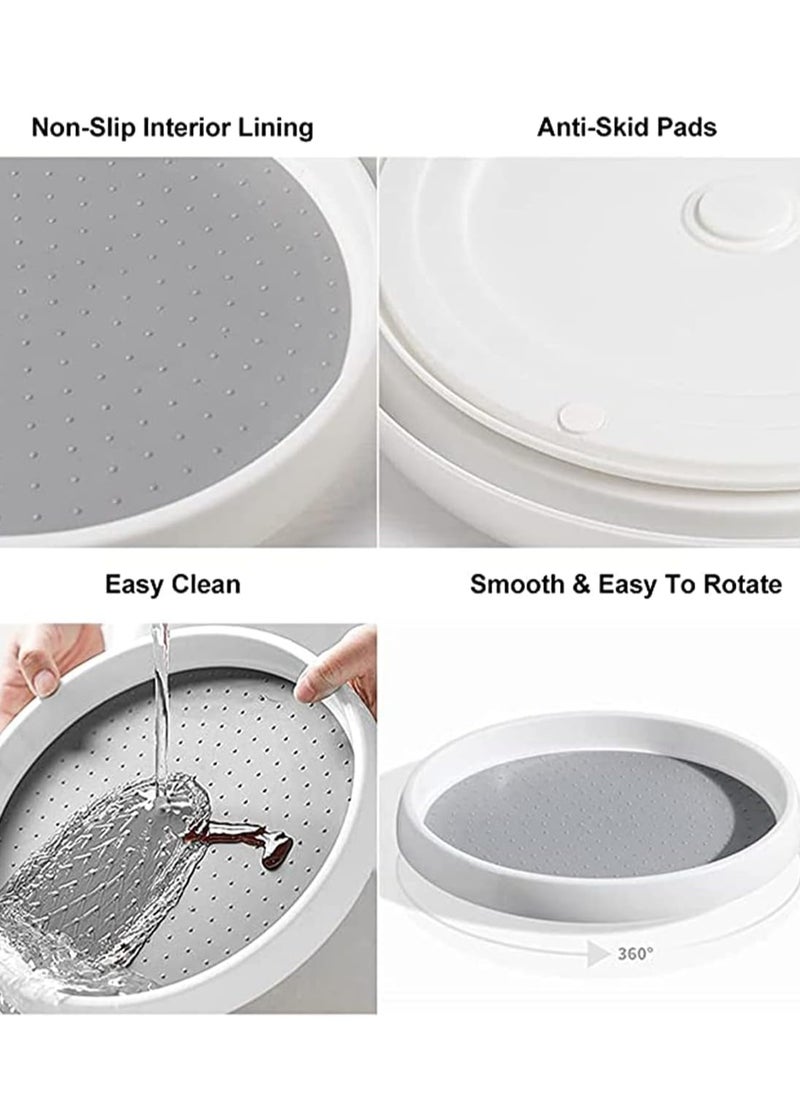 360 Rotating Storage Rack Pantry Shelf Home Lazy Turntable Tray Kitchen Condiment Carousel for Cabinet Bathroom Party Display Stand Organizer Jars Holder