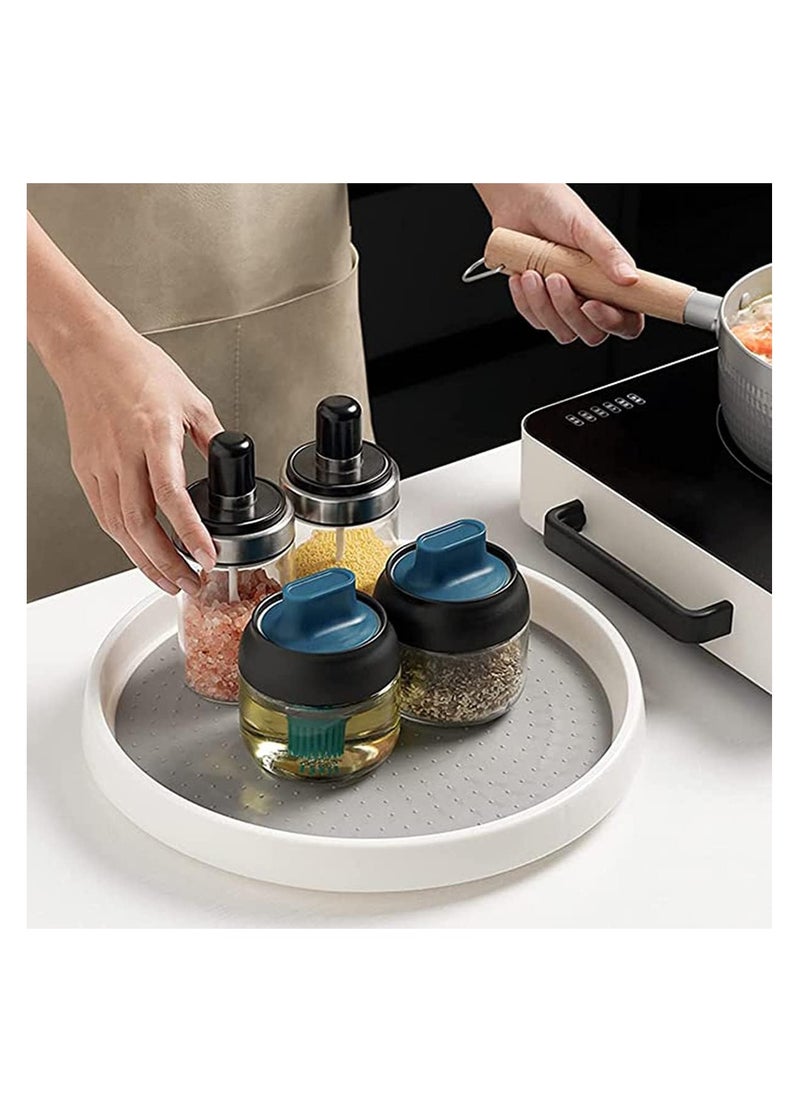 360 Rotating Storage Rack Pantry Shelf Home Lazy Turntable Tray Kitchen Condiment Carousel for Cabinet Bathroom Party Display Stand Organizer Jars Holder