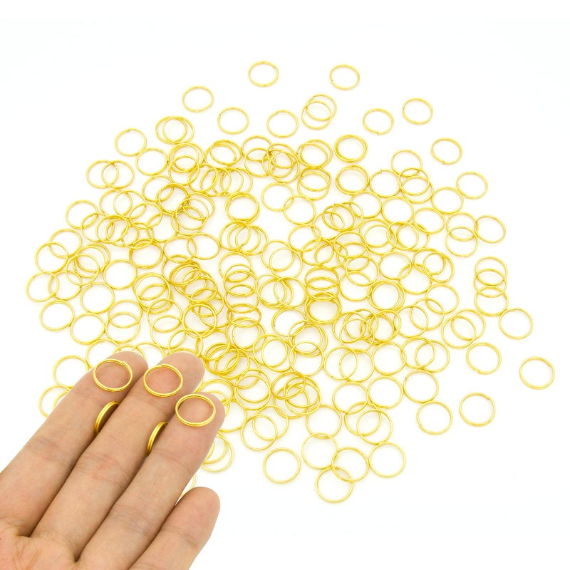ZoloAJay 200Pcs 12Mm Mini Split Jump Ring With Double Loops Small Round Metal Golden Key Rings Connectors For Making Handwork Charms Pendants Key Chains Ornaments Diy Crafts Accessories - Image 1