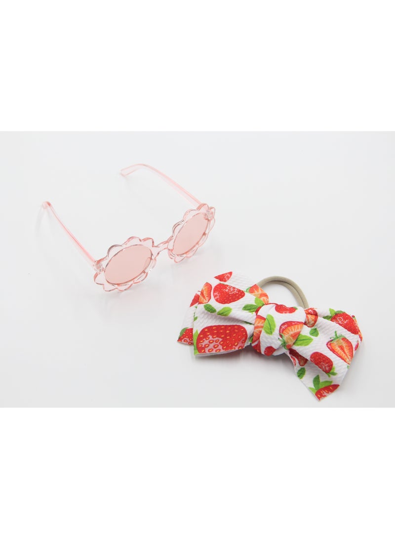 D'Daniela Hawaiian Glasses  and Headband Set For Babies and Girls Strawberry - Image 1