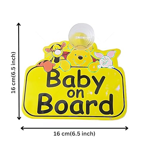 APAV Baby On Board Wall Sticker | Sleeping Infant Alert Pooh Window Decal (Car_Pooh_Pack of_2) - Image 2