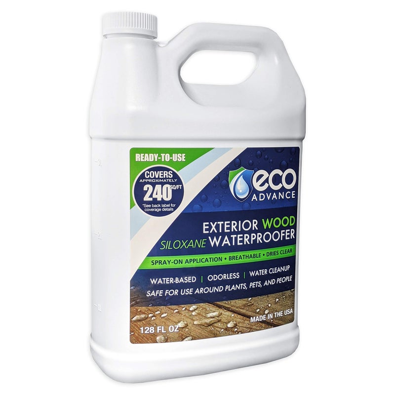 Eco Advance Exterior Wood Siloxane Odorless Spray-On Application Waterproofer, Waterproof Wood Sealer, Safe for Plants, Pets, and People, 1 Gallon - Image 1