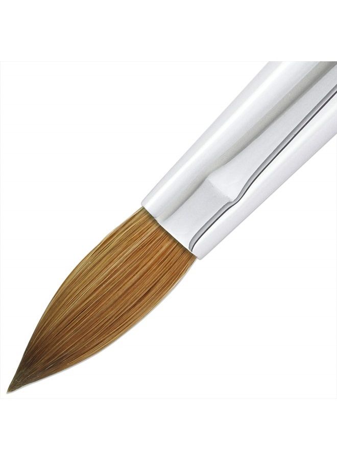 Pana Pure Kolinsky Hair Bristles Acrylic Nail Brush Oval Crimped Shaped Mahogany Wood Handle Professional Salon Quality (Size 8, Mahogany) - Image 5