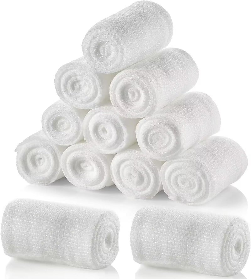 LINXIU Breathable Gauze Wrap 4 Inch x 49 Yards  12 Pack Conforming Stretch Gauze Bandage for First Aid Wound Care - Image 1