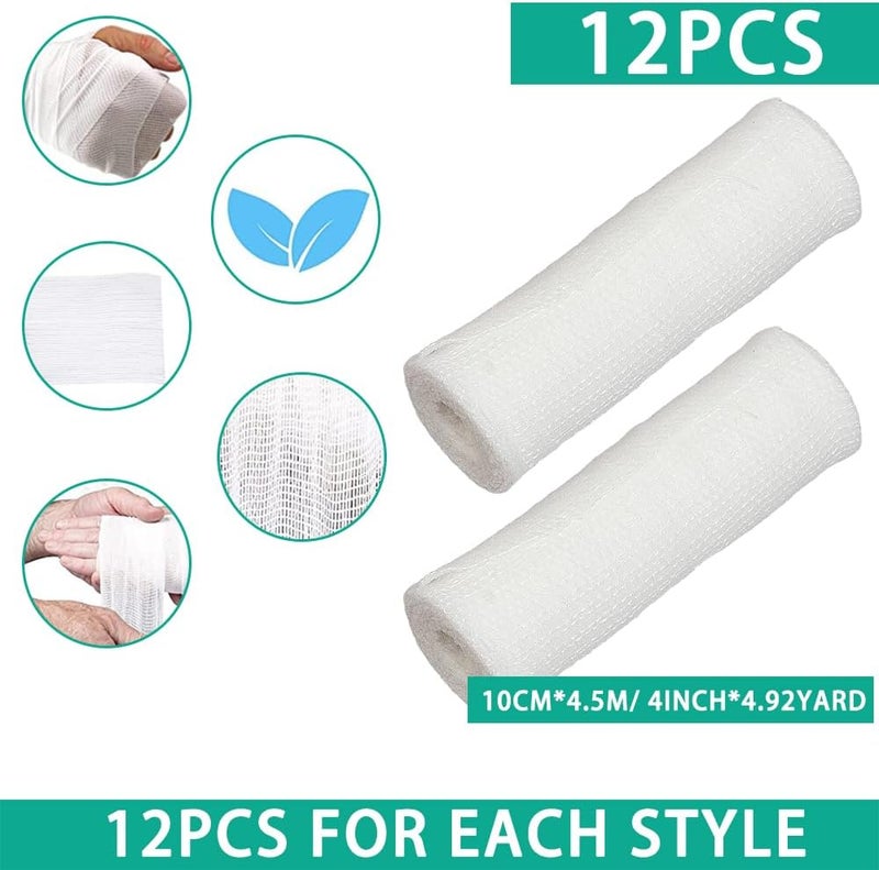 LINXIU Breathable Gauze Wrap 4 Inch x 49 Yards  12 Pack Conforming Stretch Gauze Bandage for First Aid Wound Care - Image 2