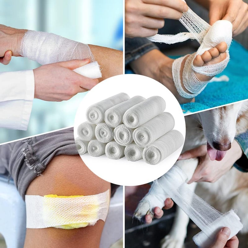 LINXIU Breathable Gauze Wrap 4 Inch x 49 Yards  12 Pack Conforming Stretch Gauze Bandage for First Aid Wound Care - Image 5
