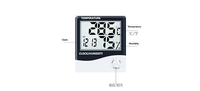 LABART HTC-1 مع شهادة مقياس الرطوبة الرقمي ومقياس الحرارة مع شاشة LCD مع شهادة - Image 3