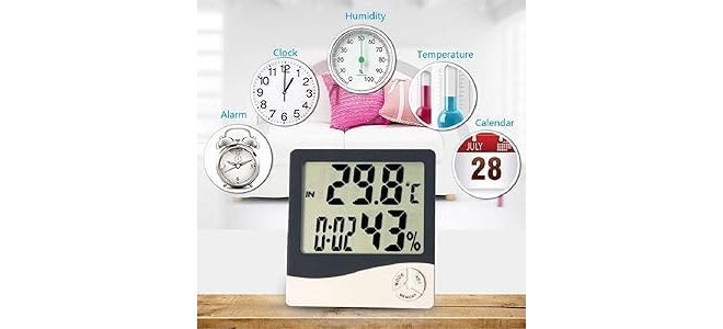 LABART HTC-1 مع شهادة مقياس الرطوبة الرقمي ومقياس الحرارة مع شاشة LCD مع شهادة - Image 2