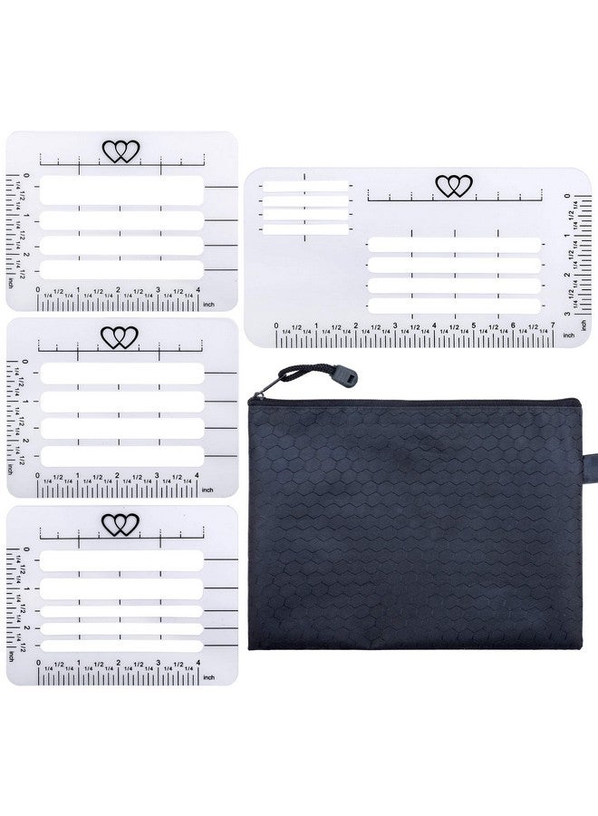 JANYUN 4 Style Envelope Addressing Guide Stencil Templates Ruler Guide Straight Spacing Line Thank You Card For Mother'S Day Valentine'S Day Scrapbooking Template Journal Lettering Writing - Image 1