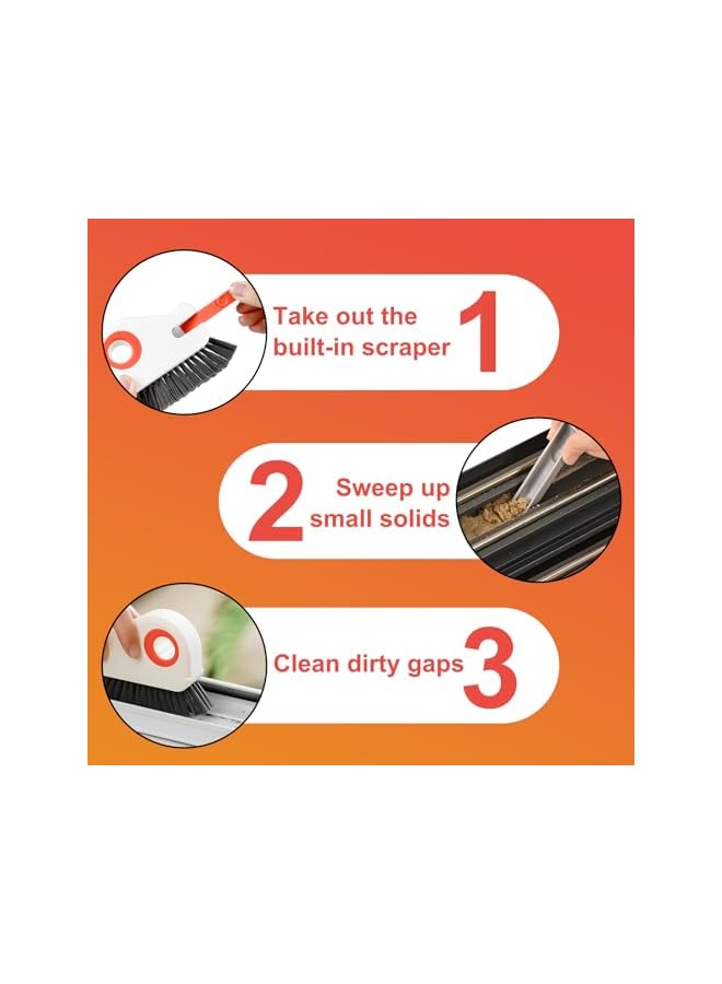PROMASS Window Track Cleaner, 2 in 1 Groove Cleaning Brush Window Track Cleaning Tools, Multifunction Crevice Cleaning Brush with Hidden Scraper, Household Portable Crevice Cleaning Brushes - Image 3