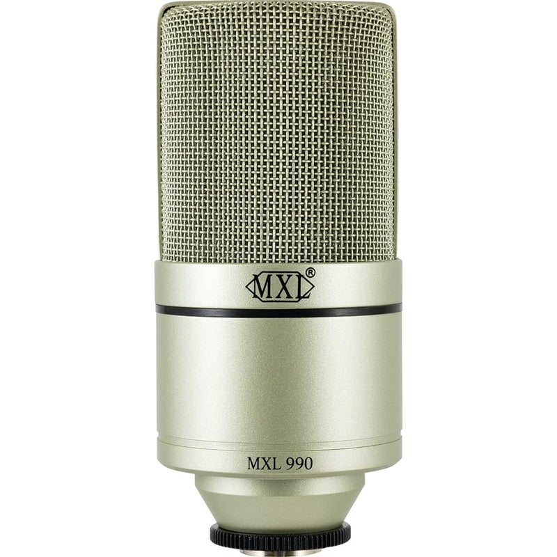 MXL 990 Condenser Microphone for Podcasting, Singing, Home Studio Recording, Gaming & Streaming | Detailed Sound | XLR | Large Diaphragm (Champagne) - Image 1