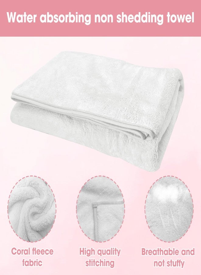 fhgnysm Microfiber Premium Towel Set, Including(Hair Turbans for Wet Hair, Wash Cloth and Bath Towel), Highly Absorbent Towels for Bathroom, Gym, Hotel, and Spa(White) - Image 3