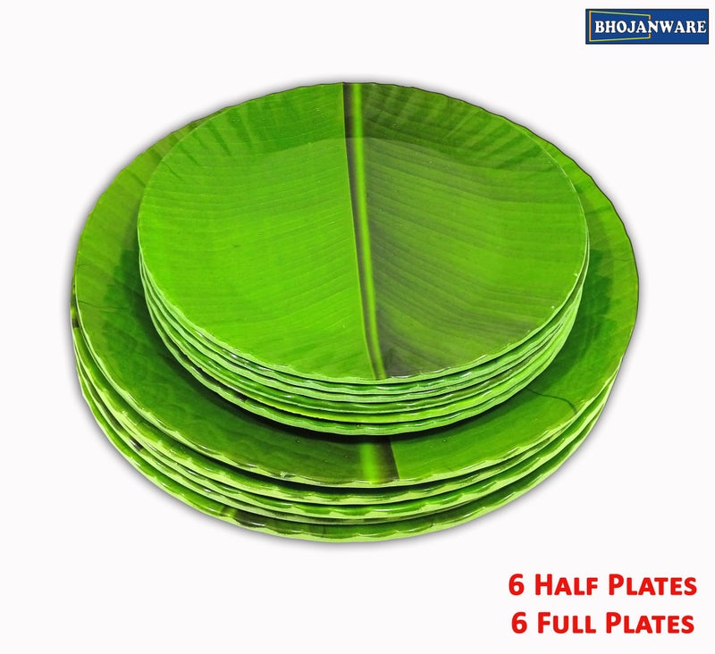 BHOJANWARE Elegance with Our 12-Piece (6 Full & 6 Half Plates) Melamine Round Dinner Plate Set - Perfect for Snacks, Dinner Parties, and Everyday Use! - Image 4