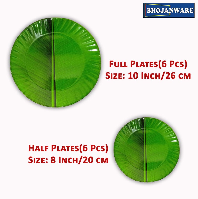 BHOJANWARE Elegance with Our 12-Piece (6 Full & 6 Half Plates) Melamine Round Dinner Plate Set - Perfect for Snacks, Dinner Parties, and Everyday Use! - Image 2