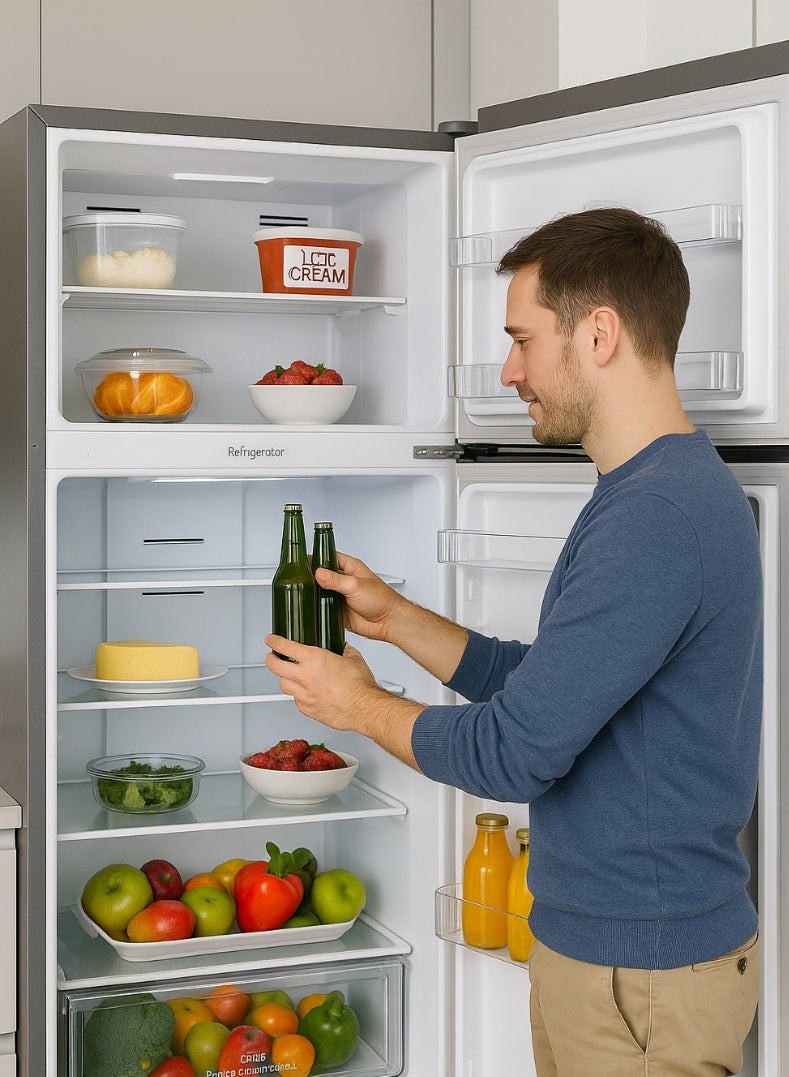 KELON 729 Litres Top Mount Refrigerator – Double Door, Ultra-Large Freezer And Fridge, Adjustable Glass Shelves, Energy Efficient Cooling, Low Noise Operation, Premium White Finish – KRD-77WRS Silver - Image 4