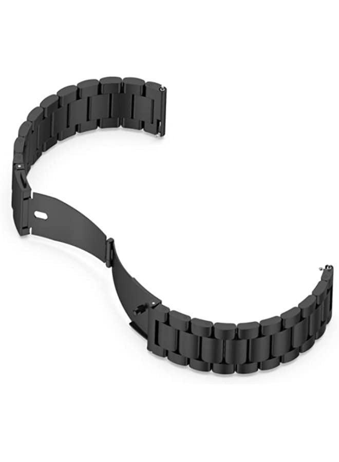 Band For Huawei GT 3 Pro 46mm Three-bead Metal Steel Watch Band Black - Image 2