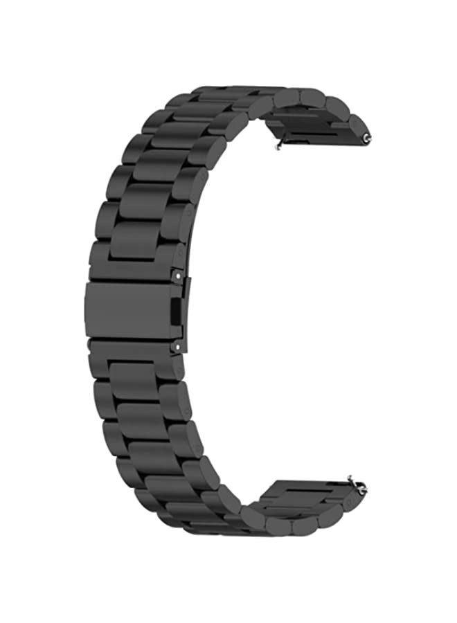 Band For Huawei GT 3 Pro 46mm Three-bead Metal Steel Watch Band Black - Image 1