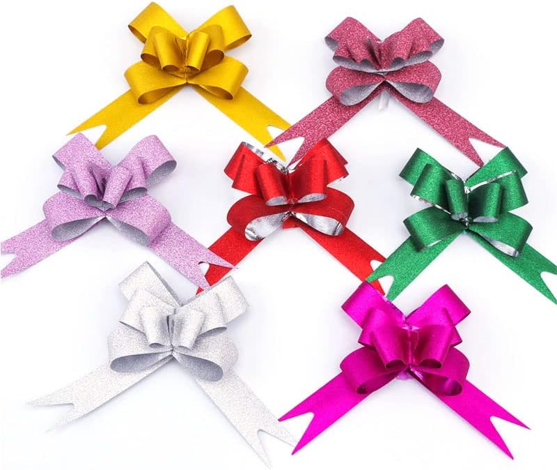 شبكة طرق رئيسية 50 قطعة من رباطات الزينة بألوان مختلطة، من نوع “Pull Bows”， مطلية ومزودة بخيط للسحب، مناسبة لحفلات الزفاف. نظام تخزين نظامي، آمن ومطابق للمعايير تخزين متوزع في مواقع متعددة - Image 1