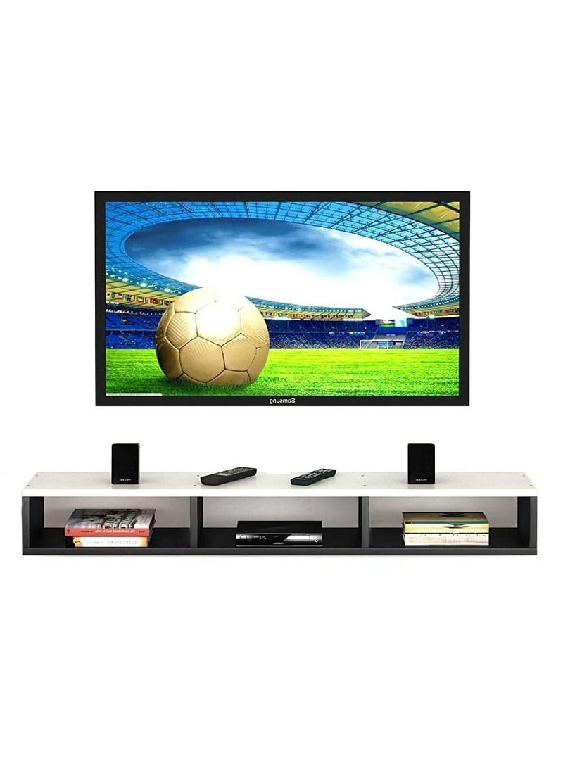 مودرن هوم وحدة تلفاز مثبتة على الحائط مع خزانة  (أسود مع ابيض) - Image 2