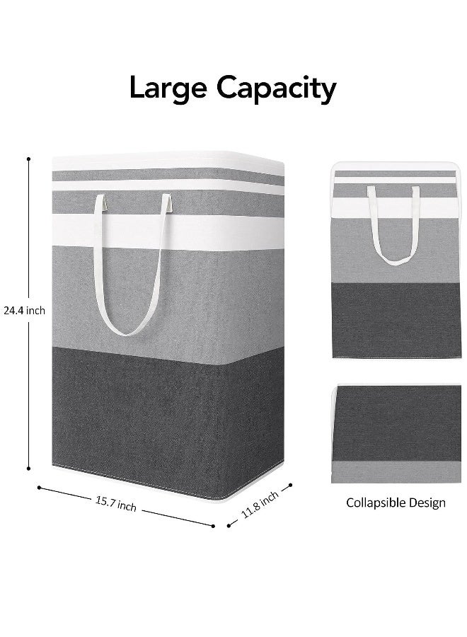 2-pack Laundry Hamper, 75L Collapsible Large Laundry Baskets with Easy Carry Handles, Freestanding Waterproof Clothes Hamper, Storage Basket for Toys Clothes, Laundry Organizer - Image 2