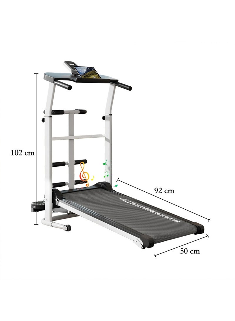 MOZOGOT Walking Pad Treadmill Manual Treadmill, Foldable Walking Machine Non-Electric Treadmill Easy Assembly Fitness Twin Flywheels Jogging Machine for Home Use (White) - Image 4