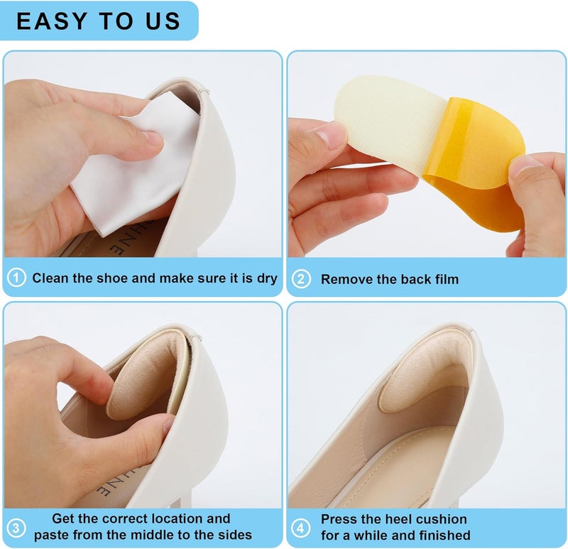 Comfowner 6 Pairs Heel Cushion Pads for Too Big Shoes - Protectors to Prevent Heel Pain, Blisters and Rubbing - Image 4