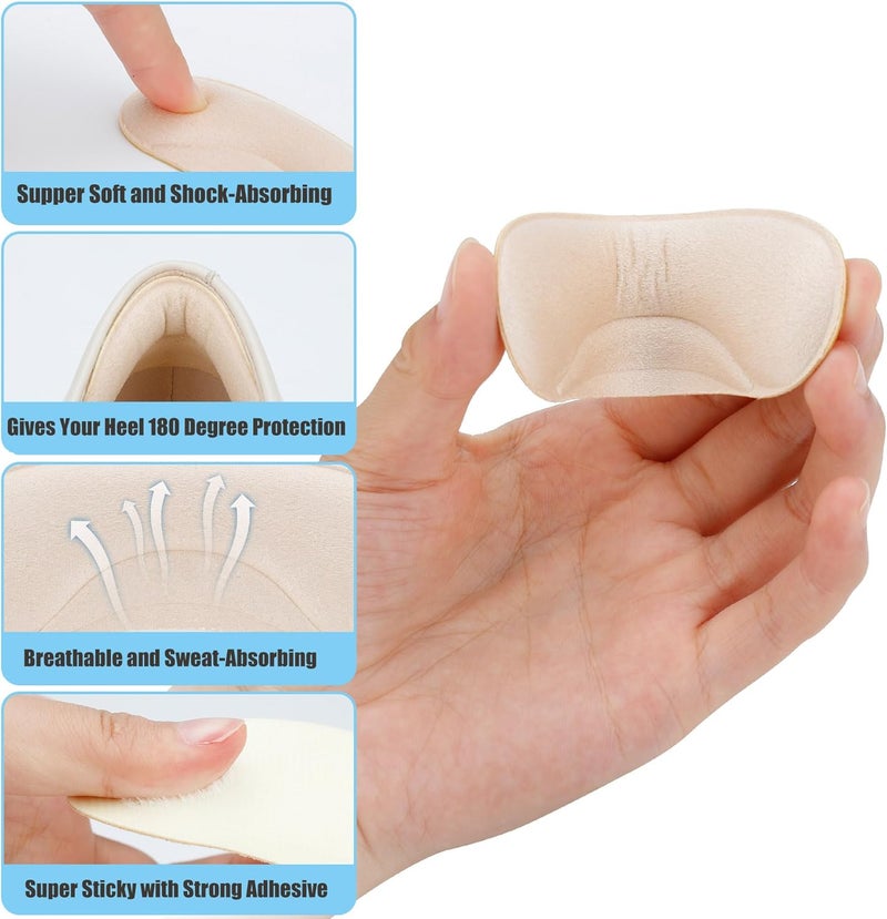 Comfowner 6 Pairs Heel Cushion Pads for Too Big Shoes - Protectors to Prevent Heel Pain, Blisters and Rubbing - Image 3