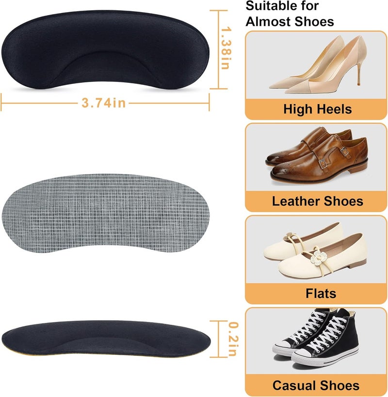 Comfowner 6 Pairs Heel Cushion Pads for Too Big Shoes - Protectors to Prevent Heel Pain, Blisters and Rubbing - Image 2