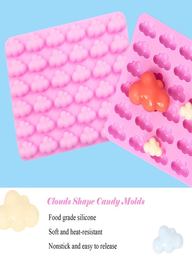 Qancesd 2 Pack Chocolate Molds Silicone Candy Molds Clouds Shaped Fondant Molds Non-Stick Ice Cube Tray DIY Gummy Molds Baking Tools for Jelly Cookie - Image 3