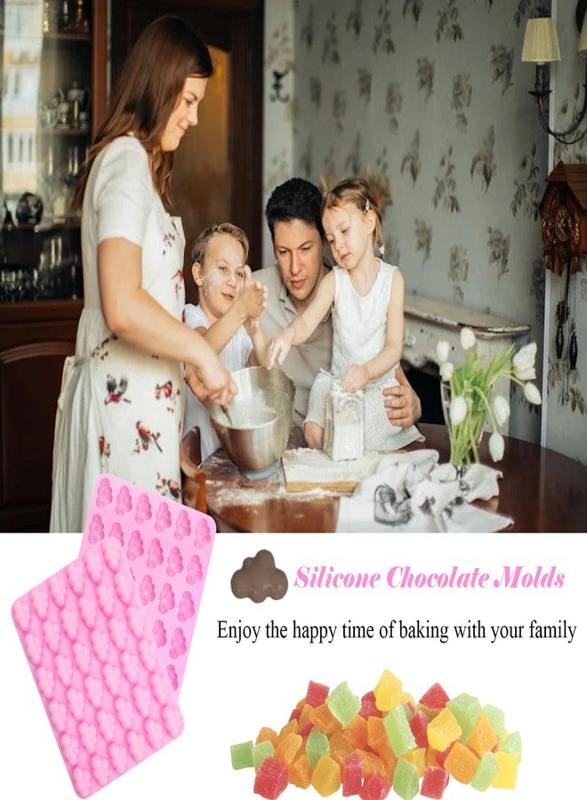 Qancesd 2 Pack Chocolate Molds Silicone Candy Molds Clouds Shaped Fondant Molds Non-Stick Ice Cube Tray DIY Gummy Molds Baking Tools for Jelly Cookie - Image 5