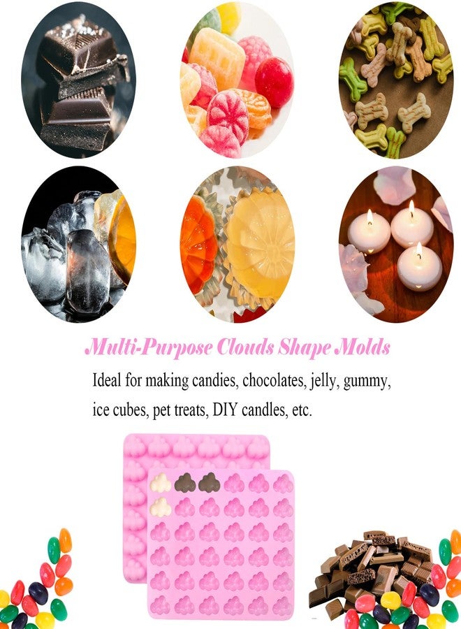 Qancesd 2 Pack Chocolate Molds Silicone Candy Molds Clouds Shaped Fondant Molds Non-Stick Ice Cube Tray DIY Gummy Molds Baking Tools for Jelly Cookie - Image 4