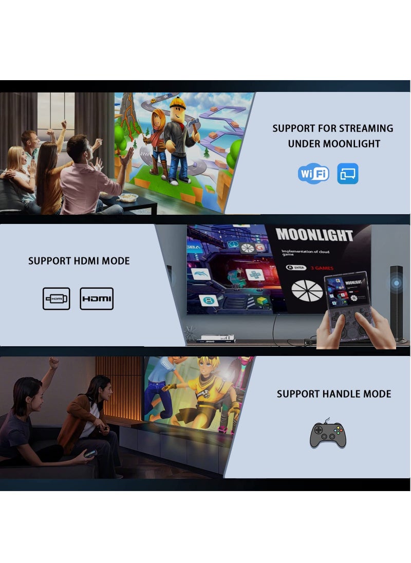 RG353V Retro Handheld Game with Dual OS Android 11 and Linux, RG353V with 64G TF Card Pre-Installed 4452 Games Supports 5G WiFi 4.2 Bluetooth (Transparent Purple, 128G)