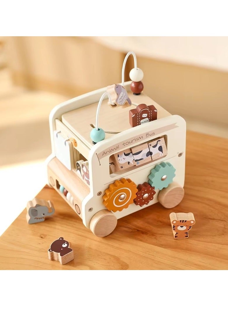 general 8 in 1 Bus Busy Box Toy, Wooden Kids Toy - Image 5