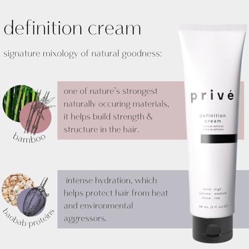 PRIVE Priv Definition Hair Cream High Hold Styling Cream for Smoothing Molding Shaping Anti Frizz Hair Products for Slick Back Looks Adds Texture Tames Fly Aways Provides Frizz Control 3 oz - Image 3