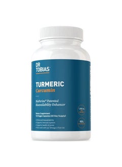 Dr. Tobias Dr Tobias Turmeric Curcumin Supplement with BioPerine and Black Pepper, Extra Strength Curcumin Supplements for Joint Support,1500 mg per dose with 95% Curcuminoids, 120 Vegan Capsules, 60 Servings  - Image 1