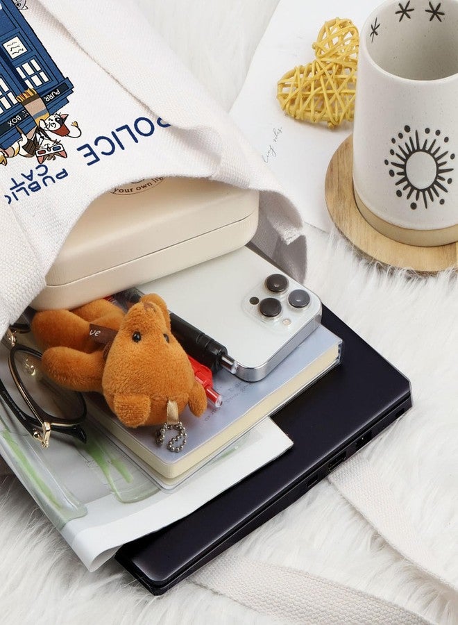 ليفلو حقيبة تسوق LEVLO Doctor Tote Bag لمحبي أفلام Doctor، هدية مثالية لعشاق الشرطة، حقيبة كتف بتصميم صندوق قطة الشرطة، منتجات قطة لطيفة (حقيبة تسوق بتصميم صندوق قطة الشرطة) - Image 3