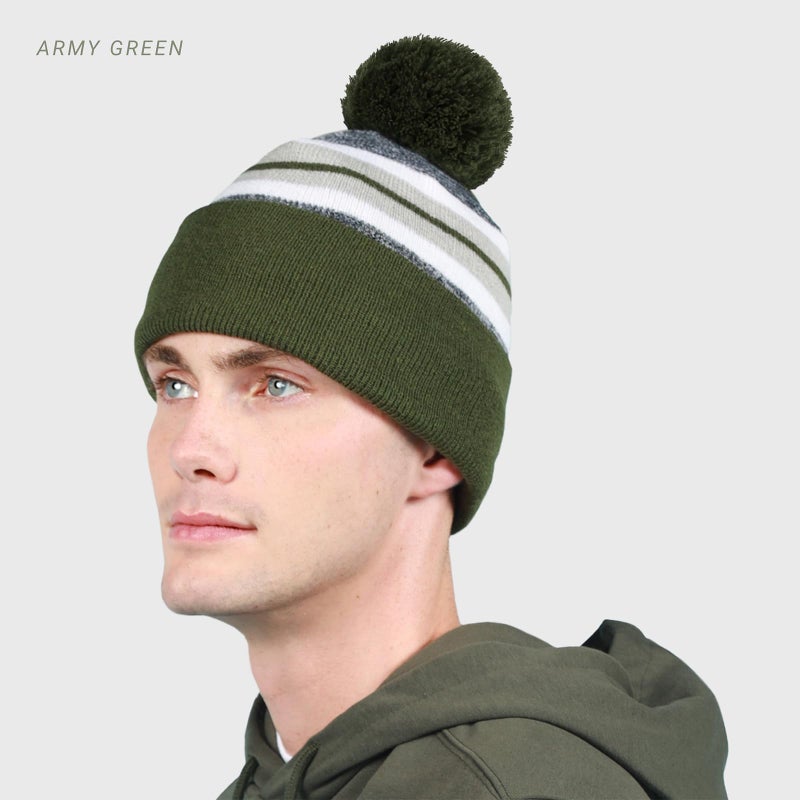 CHOK.LIDS Plain Color Stripe Beanies for Men and Women Soft Acrylic Knit Cuffed Beanie Cap Winter Hat Outdoor (Dusty Rose) - Image 5