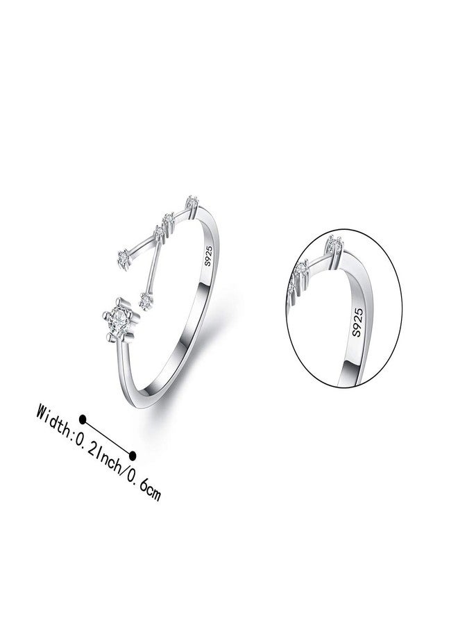 BriLove 925 Sterling Silver CZ Statement Ring for Mom Women -Cancer 12 Constellation Astrology Horoscope Zodiac Adjustable Rings for Valentines Day/Anniversary/Mothers Day/Birthday/Christmas - Image 5