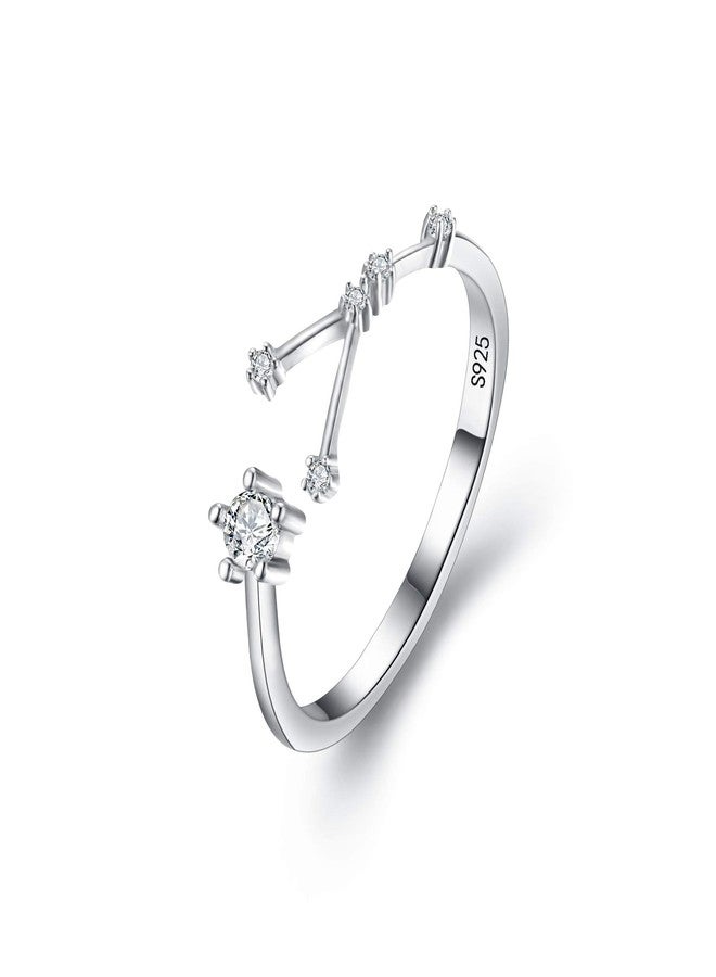 BriLove 925 Sterling Silver CZ Statement Ring for Mom Women -Cancer 12 Constellation Astrology Horoscope Zodiac Adjustable Rings for Valentines Day/Anniversary/Mothers Day/Birthday/Christmas - Image 1