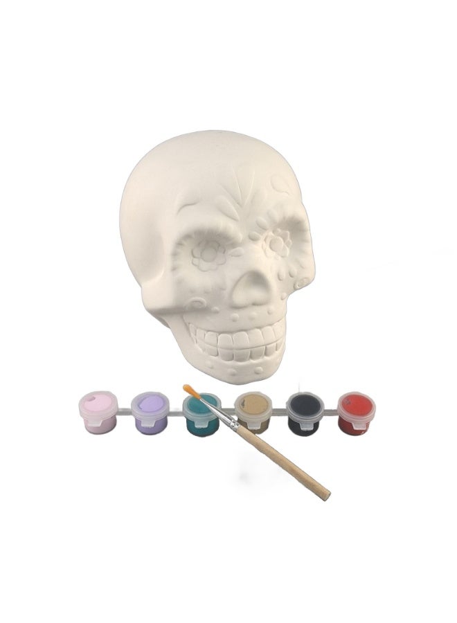 Home Smart Halloween Pumpkin Painting Set for Kid's | Set Includes Skull, Color Paints and Brushes Ideal Gift for Children on Halloween - Image 1