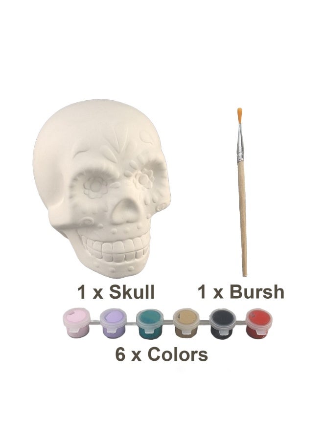 Home Smart Halloween Pumpkin Painting Set for Kid's | Set Includes Skull, Color Paints and Brushes Ideal Gift for Children on Halloween - Image 4