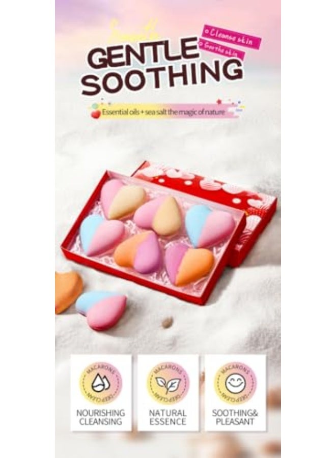 SADOER Heart-Shaped Bath Bombs Set - 6-Piece Set with Dead Sea Salt for Smooth and Soothing Skin. Multi-Fragrance Options, Creates Watery and Bubbly Bath, Ideal for Relaxing and Aromatic Bath Time Experience - Image 3