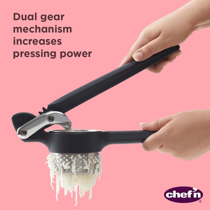 Chef'n Potato Ricer and Vegetable Ricer, Heavy Duty Press and Mash Kitchen Tool, Black - Image 3